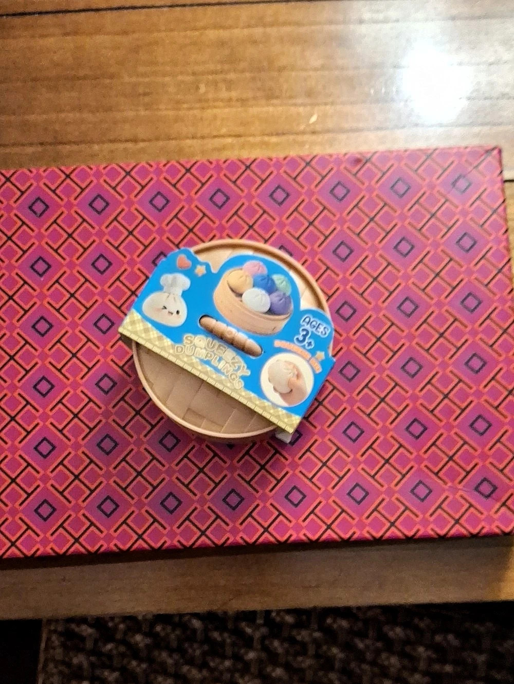 Squeezy Dumplings Fidget Toy Plush in Pink & Brown